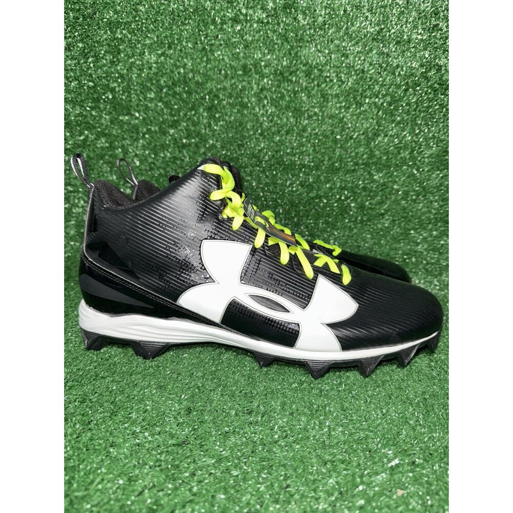 Under Armour Football Cleats Mens Size 15 Black White Athletic RM Crusher